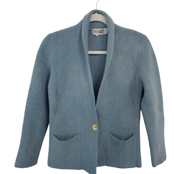 Vintage Adele Joyce Wool Angora Blend Single Button Cardigan Jacket - Picture 7 of 9